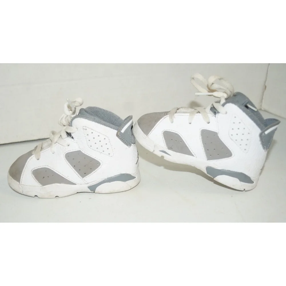 Nike Air Jordan Retro 6 Cool Grey Sneakers Baby DV3606-100 White/GREY Size 6C
